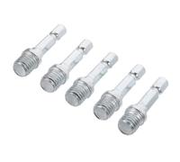 M10 Threaded Adapter Rod with 6.35mm Hex Shank 5pcs | Tungsten Steel Material, Silver Colour, Wear Resistant and Stable Connection, Easy Installation for Drill Chuck Adapters