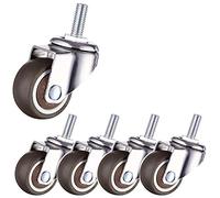 M10 Threaded Office Chair Caster Wheels, 1.5"/2" (50mm), Silent Rubber/Nylon Rolling Wheels for Furniture, 180kg Load Capacity, Dustproof, Universal Bearing