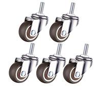 M10 Threaded Office Chair Casters 1.5"/2" Silent Rubber/Nylon Wheels 50mm 180kg Load Capacity Universal Bearings Dustproof Smooth Rolling Furniture Wheels