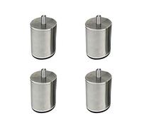 M10 Threaded Rod Solid Brushed Stainless Steel Furniture Legs,Metal Sofa Legs Bed Legs Kitchen Bathroom Cabinet Legs Glass Table Legs,with Non-Slip Pad,4pcs (12.2cm/4.8in)