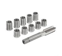 M10 x 1.0 Thread Repair Tool Set with 10 Stainless Steel Thread Inserts and 1 High Speed Steel Tap, Durable Metal Thread Hole Fix Kit