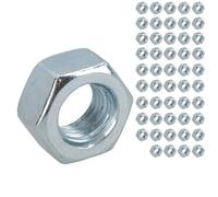 M10 x 1.5mm Hex Full Nut Fastener Hexagonal Metric Nuts Grade 8 Zinc Plated 50pk