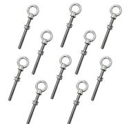 M10 x 100mm Lifting Long Eye Bolt Longshank with Full Nuts and Washer Stainless Steel Marine Grade (Pack of 10)