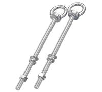 M10 x 20-500mm Lifting Eye Bolts, with Full Nuts and Washer, Stainless Steel Heavy Duty Eye Bolt for Hanging Items(2pack,M10*180)