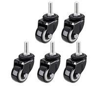 M10 x 25 mm Swivel Casters 1.5 Inch (40 mm) with Brakes, Quiet PU Office Chair & Furniture Wheels, 200kg Load Capacity, Perfect for Kids' Beds, Tables & Carts