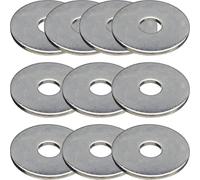 M10 x 25mm Penny Repair Washers, Pack of 10 - A2 304 Stainless Steel DIN 9021 Form G Wide-Form Mudguard Fender Washer for Wood, Metal, Garden, Automotive & DIY