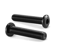M10 x 50mm 10Pcs Flat Head Hex Socket Cap Screws Bolts, 304 Stainless Steel 18-8, Full Thread, Black Oxide by SG TZH (with Hex Spanner)