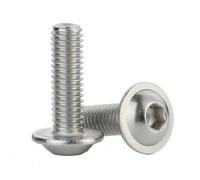 M10 X 50mm Flanged Button Head Screws Allen Socket Bolts Stainless Steel A2 Iso 7380-2 Pack Of 10