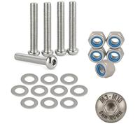 M10 x 50mm Hex Socket Button Head Nuts and Bolts and Washers Set (5PK) A2 Stainless Steel, Fully Threaded Screws For Construction, Automotive, Machinery