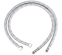 M10 x1/2 Flexible Hose, 2 Pieces Flexible Pipes, 60 cm/23.6 inch British Standard Pipe, 3/8 Connectors Tap Tails Pipe, Stainless Steel Braided Water Supply Hose for Bathroom, Kitchen, Toilet