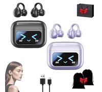 M100 Clip On Ear Headphones, Co2 Clip Earbuds, Smart Touchscreen Bluetooth Earbuds, Open Ear Clip Headphones Wireless Earbud Bluetooth 5.4 Sports Earphones (2Pcs Mix)