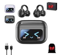 M100 Clip On Ear Headphones, Co2 Clip Earbuds, Smart Touchscreen Bluetooth Earbuds, Open Ear Clip Headphones Wireless Earbud Bluetooth 5.4 Sports Earphones (Black)