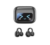 M100 Clip On Ear Headphones With Audio-Visual Future Touch Screen, Co2 Clip Earbuds, Open Ear Clip Headphones Wireless Bluetooth With Wireless Led Touch Screen, Sport Waterproof & Sweatproof (Black)