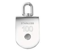 M100 Lifting Single Pulley Roller Loading 3300Ibs, 304 Stainless Steel Heavy Duty Single Wheel Swivel Lifting Rope Pulley Block