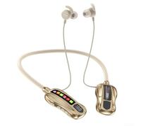 M101S Neckband Earbuds 20 Hours Playtime AI Noise Cancelling Calls Lightweight Running Headphones Purple(Gold)