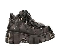 M106-s1 - New Rock Tower Unisex Metallic Black Natural Leather Biker Gothic