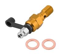 M10x1.0mm Motorcycle Brake Bleed Screw Nipple | Aluminum Caliper Bleeder Valve with Included Cap | Gas Lock Removal for Front/Rear Brake Lines | Broadly Compatible Replacement (Gold)