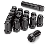 M10x1.25 ATV Lug Nuts for Honda Foreman Ranchers Yamaha Can Am Outlander Arctic Cat Kawasaki Suzuki Bombardier Quest, 16pcs Closed End 6 Spline 10x1.25 Wheel Lugnuts Cone/Acorn Seat with Socket Key