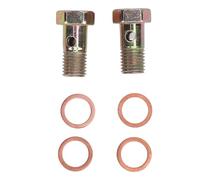 M10x1.25mm Banjo Bolt Metal Brake Line Adapter with Washers, High Pressure Leak Proof Fitting for Fluid Pipeline Connections in Automotive and Hydraulic Systems