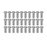 M10x1.5 Hex Socket Button Head Screw Set, A2 Stainless Steel Coarse Thread Screws, ISO7380 Standard, 30Pcs Kit for Automotive Engineering DIY and Food Industry Applications (M10*25)