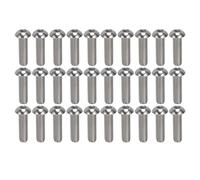 M10x1.5 Hex Socket Button Head Screw Set, A2 Stainless Steel Coarse Thread Screws, ISO7380 Standard, 30Pcs Kit for Automotive Engineering DIY and Food Industry Applications (M10*35)