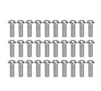M10x1.5 Hex Socket Button Head Screw Set, A2 Stainless Steel Coarse Thread Screws, ISO7380 Standard, 30Pcs Kit for Automotive Engineering DIY and Food Industry Applications (M10*30)