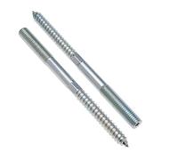M10x140mm Hanger Bolts, Double Ended Dowel Screws, Wood Screws, Wall Fixing, Zinc Plated Headless Fastener with Hexagon Bit for Wrench, Machine Metric Bolt and Lag Threaded Wood Screw (5 Pack)