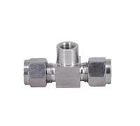 M10x1mm bspt M10/14/16/20 Female 6 8 10 12 14mm Tube OD Tee 3 Ways Compression Union Pipe Fitting Connector Stainless(12mm) Barb Fittings