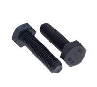 M10x50 Hex Head Bolts, Metric Hexagon Bolts, Black, High Tensile Cap Screws Suitable for Metal Construction Work, Automotive Machinery, DIY, HT Steel Class 10.9 DIN933 10mm x 50mm (Pack of 10)