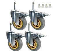 M11 Replacement Casters with Brake for Mop Bucket 75/100mm Rubber Furniture Wheels Industrial Swivel Casters Set of 4 4 Inch Heavy Duty Rollers
