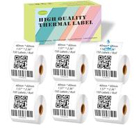 M110 40mm x 60mm Thermal Labels, 1.57'' x 2.36'' Label Maker Tape Refill, Weatherproof Thermal Stickers for Phomemo M110, Supvan T50M Pro (150 Labels/Roll x 6)