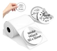 M110 Printer Labels, Compatible with Phomemo M110 M120 M220 M221 Label Maker Machine, 50 x 50mm Circle Thermal Sticker Label, Self-Adhesive Round Direct Thermal Labels for Business, White