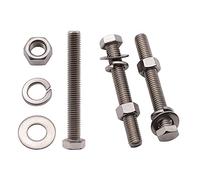 M12-1.75 x 110mm Hex Bolts Kits 4 Sets-Includes Bolts, Nuts, Flat & Lock Washers, 304 Stainless Steel 18/8, Full Thread, by RoyceMart