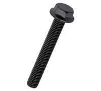 M12-1.75 x 50mm Hex Flange Bolt Black, 304 Stainless Steel (A2-70), Full Thread, Black Flange Hex Screws 8 Pack