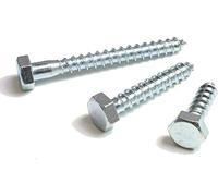 M12 / 12mm HEX Hexagon Head Wood Screw Coach Screws Bolts ZINC Plated All Length (10, M12 x 80mm)