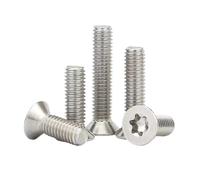 M12 304 Stainless Steel Countersunk Screws, 6-Lobe Drive, 20-100mm Assorted Lengths, 10-Piece Set