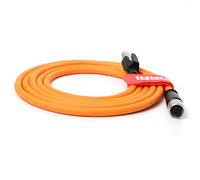 M12 4 Pin D Code Female to RJ45 Industrial Ethernet Cable, Cat5e Waterproof Ethernet Shielded Cable Industrial for Automation Systems, Camera Sensor 30M/98.42Ft