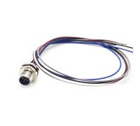M12 5Pin Male Connector Cable,A Coded Straight Back Mount Cable 1M Waterproof Male Aviation Socket UnShielded Electrical Cable IP67 Sensor Receptacle (1M)