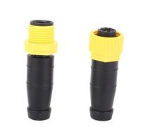 M12 5Pin Male Female Terminator for NMEA 2000 Network, Resistor Terminator Kit, Heat Cold ABS Plastic Housing with Brass Tin Bronze Pins, for Sensors Actuators Motors Rai (Yellow)