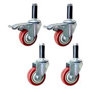 M12 × 60mm Heavy Duty Swivel Castor Wheels - 3" Silent Nylon PU with Rubber Sleeve 360kg Load Capacity Ideal for Furniture Scaffold Workbench Dining Car - Set of 4