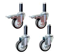 M12 × 60mm Heavy Duty Swivel Castor Wheels - 4 Pack 360kg Capacity Silent Nylon PU with Rubber Sleeve Long Thread Expansion Bolt for Furniture & Workbench
