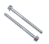 M12 Concrete Masonry Anchor Bolt, Self Tapping Coarse Threaded Screw, Flanged Hex Head, Galvanized Carbon Steel (14.3 mm x 150 mm) Screw-in Fixing for Metal structures to Brick, Stone, Concrete 10 pcs