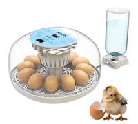M12 Egg Incubator, 12-24 Eggs, Automatic Turning and Humidity Control | Features a Precise LED Display, Side-Mounted Refill Bottle for Easy Top-Ups, Plus 360 Degree Viewing - Blue