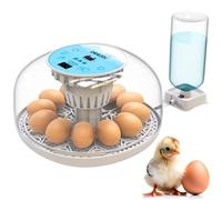 M12 Egg Incubator, Humidity Control, 12-24 Eggs, Automatic Turning | Features a Precise LED Display, Side-Mounted Refill Bottle for Easy Top-Ups, Plus 360 Degree Viewing - Blue
