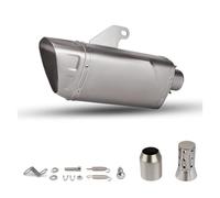 M12 Exhaust Universal Motorcycle 51mm Muffler With D&B K&iller For ZX6R RS660 R6 Ninja650 450SR 650NK GSXR750 CB750 CBR650R F900XR(LONG SILVER)
