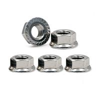 M12 Flange Hex Nuts - 12mm Serrated Steel Flanged Nut - Pack of 5
