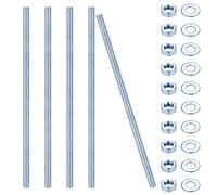 M12 Fully Threaded Rods & Studs, Threaded Bars, Blue Zinc Threads Rods for Anchor Bolts Screws, with Nuts and Washers (5, Blue Zinc, M12 x 300mm)