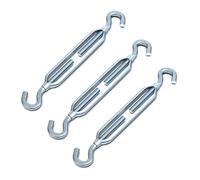 M12 Galvanized Steel Hook to Hook Turnbuckle for Even Tension General Mechanical Use 3 Pack