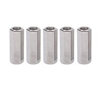M12 Hex Coupling Nut Set - 304 Stainless Steel Long Threaded Rod Connector for Studs and Machine Screws - Resistant Hexagonal Hardware Fasteners - 5 Pieces
