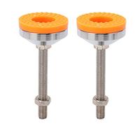 M12 Leveling Screw Leg Heavy Duty Furniture Leveling Feet Adjustable Non Slip Shock Absorption Leveling Feet for Office Household Light Furniture TPU Rubber Carbon Steel 2pcs